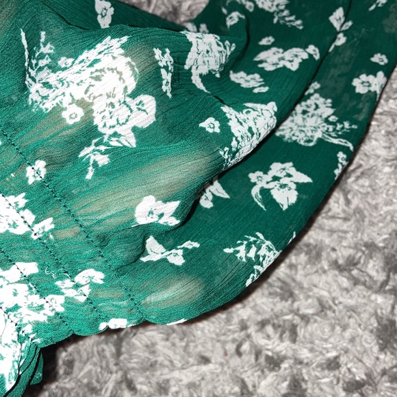 Size M LC Lauren Conrad High Low Wrap Maxi Dress sheer long sleeve front tie - Picture 6 of 13